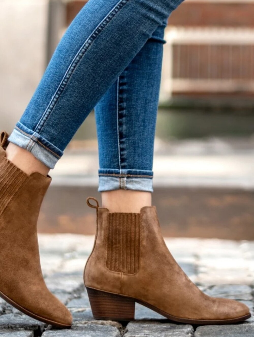 Thursday Dreamer Chelsea-Style Bootie, Brown Suede